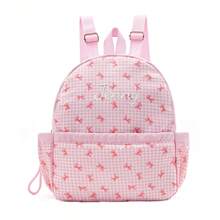 Personalized Children's Bow Pattern Backpack, Cute And Compact Girls' School Bag, Lightweight Mini Backpack With Front Pocket, Adjustable Shoulder Straps, Suitable For School, Travel, Daily Use - Multicolor - View 12