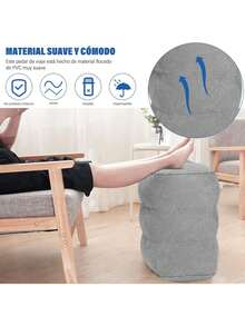Almohada Inflable de Viaje, Almohada de Descanso de Piernas de Altura Ajustable para Coches,Almohada de Viaje en avión para niños/Adultos Ultra cómoda, para la Oficina el hogar y Cualquier Viaje,37277798 - Multicolor - Ver 5