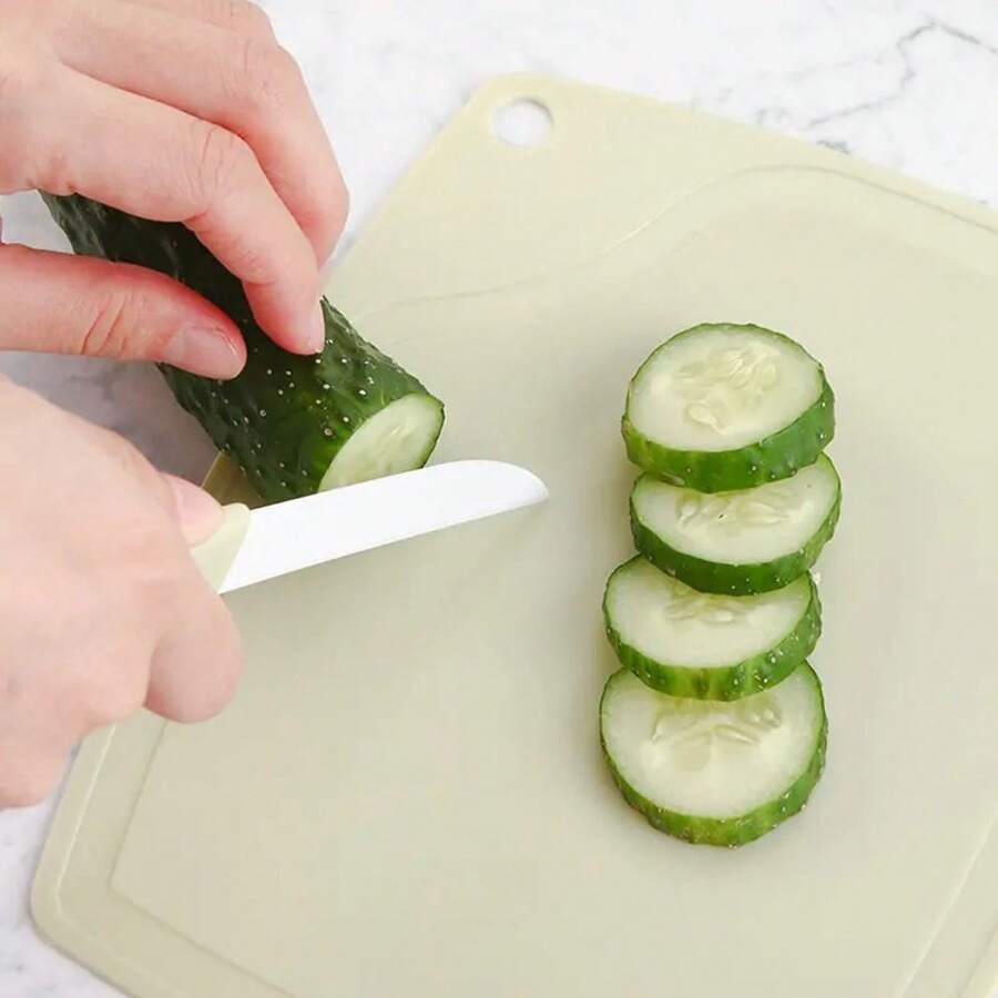 TendenciaCuchillo Y Pelador De Fruta Con Tabla De PicarCalidad premium - Verde claro - Ver 1