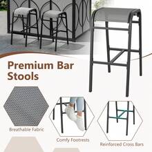 Lifezeal 6.5 X 4 X 8 FT Grill Gazebo Set With 2 Bar Stools, Tempered Glass Bar Table Brown/Gray - Grey - View 6