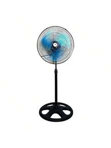 3 en 1 Ventilador de pedestal giratorio 18 pulgadas con 3 aspas silencioso potente ajuste altura velocidad frescura moderna hogar oficina base firme diseño minimalista resistente fácil ensamblar - Negro - Ver 2