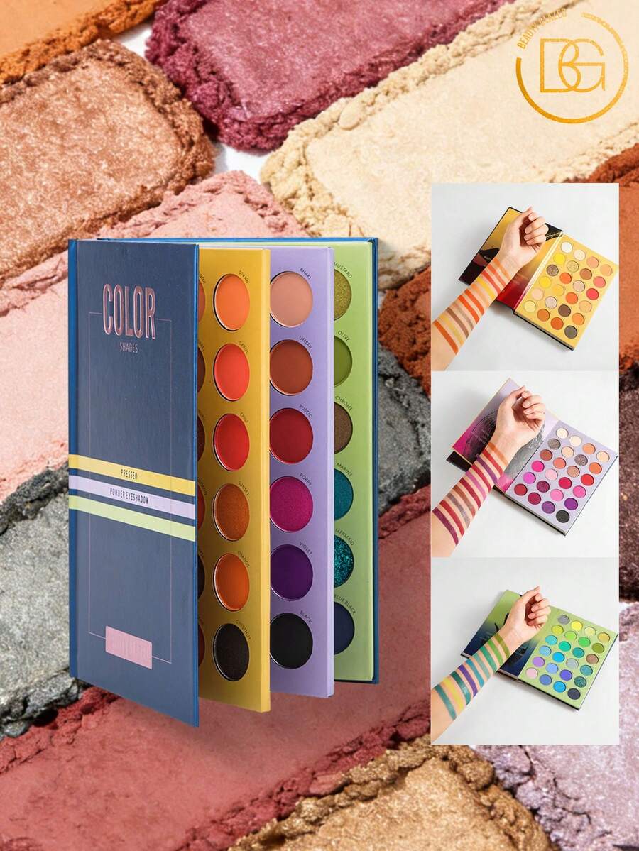 beauty glazed 精美全套眼影盘礼盒，专业彩妆套装，包含哑光和珠光眼影、高光、腮红，是情人节和节日的理想之选。 - 彩色 - 查看 1