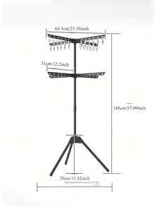 1pc Freestanding Multi-Tier Drying Rack With Hooks | Metal Material, High Capacity, Suitable For Indoor/Outdoor Use, Space-Saving, Ideal For Nursery, Bedroom, Nursing Room, Apartment, Dorm, Small Home, Also A Great Gift, Clothes Drying Rack