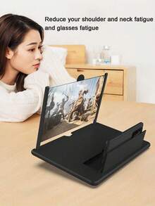 1 pieza Soporte portátil amplificador de pantalla de teléfono - Convierta fácilmente su teléfono en una tableta, diseño de manos libres, protección ocular, plegable, compacto y portátil - Multicolor - Ver 4