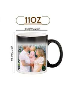 1pc Personalized Color Changing Mug, Customizable Photo Or Text Color Changing Coffee Cup - 11oz Custom Thermal Color Changing Ceramic Tea Cup, Unique Gift For Family And Friends On Birthday, Anniversary, Special Occasions, Multifunctional, Durable, Decorative, Reusable, Elegant, Fashionable, High Quality, Vibrant Colors, Modern, Customizable - Multicolor - View 10