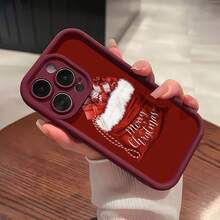 Estuche para teléfono con bolsa de regalo de Feliz Navidad Compatible con estuches para teléfonos   17  16 Pro Max  15 Pro Max  13 y  12 Duradero, a prueba de golpes y elegante Una excelente opción para familiares, amigos, seres queridos, novios, novias y regalos de Navidad y Año Nuevo - Burdeos - Ver 5