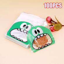 100pcs Lindo Monstruo de Caricatura Bolsas Autoadhesivas para Galletas y Dulces, Coloridas Bolsas Autoadhesivas para Dulces, Envases de Plástico para Snacks con Divertidos Diseños, Divertidas Bolsas para Fiestas con Caprichosos Diseños, Ideales para Halloween, Navidad, Día de Acción de Gracias, Almacenaje de Dulces Festivos, Divertido Diseño de Monstruo, Bolsas de Plástico Resellables, Suministros para Candy Bar - Verde - Ver 5