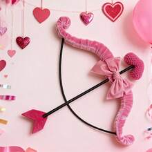 Heart Cupid Bow And Arrow Set Valentine's Day Costume Accessories Cosplay Photo Props For Women - Pink - View 2