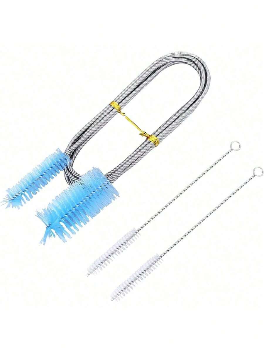 Estilo61 PulgadasLimpiador De Nailon De Doble Extremo,Cepillo Para Polvo De Drenaje Flexible De Acero,Manguera EláStica Botella De Limpieza Cepillos 2 Cepillos De PajaVersióN Mejorada - 1 - Ver 1