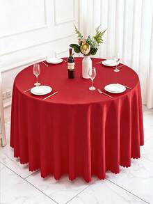 1/20片装纯色压花桌布，厚实，抗皱，可水洗，可重复使用，圆形桌布，适用于节日派对、宴会、餐厅、厨房、家居装饰 - 紅色 - 查看 6