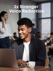 Soundcore Anker Liberty 5 Wireless Noise Proof Headphones, 2X Improved Noise Cancellation, Real-Time Adaptive ANC, Fast Charging, Dolby Audio, 6-Mic AI-Enhanced Calls, Extended Battery Life - White - View 2