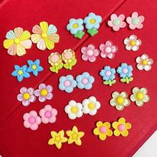 30pcs Assorted Color Cute Flower Resin Decorative Accessories, DIY Beading Craft, Suitable For Phone Cases, Wooden Clogs, Hair Clips, Frames, Decorative Gifts - Multicolor - View 5