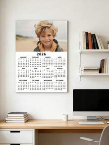 1件2026年个性化照片日历，墙面装饰/新年、情人节、生日礼物/乔迁礼物/实用定制礼物，适合送给家人、朋友、情侣、办公室使用/2026年新年计划