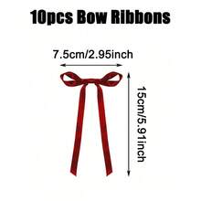 10pcs Bow Knot Cake Decorations DIY Supplies Birthday Anniversary Wedding Holiday Decor Party Favor - Đỏ - Xem 8
