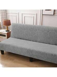 1pc Solid Color Corn Fleece Elastic Armless Sofa/Bed Cover, Suitable For Living Room, Bedroom, Home Use All Seasons - Light Grey - View 5