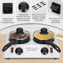 Olla para fundir chocolate, doble templadora, 80 W, eléctrica para el hogar, fondue de chocolate. - Tipo de Enchufe A USA (110-127V) - Ver 9