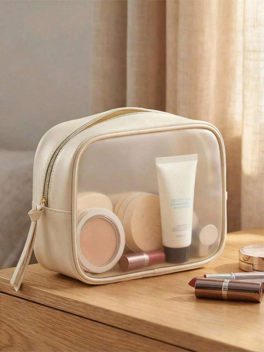 1 chiếc túi đựng mỹ phẩm du lịch đa năng, túi đựng đồ trang điểm di động, túi đựng đồ vệ sinh cá nhân thiết kế trong suốt, túi đựng đồ để bàn dung tích lớn chống thấm nước, thích hợp để sắp xếp và cất giữ mỹ phẩm, nước hoa, son môi, đồ dùng vệ sinh cá nhân và các sản phẩm làm đẹp, vật dụng thiết yếu cho gia đình và du lịch, món quà tuyệt vời cho gia đình, bạn bè và phụ nữ.