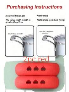 2pcs Silicone Pot Handle Cover, Creative Hollow Out Heart Detail Anti-Scald Anti-Slip Pot Handle Protector For Kitchen/Kitchen Gadgets/Oven Mitts & Potholders/Kitchen Accessories/Kitchen/Holiday Essentials/Home/Camping - Multicolor - View 13