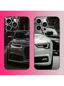 Custodia per telefono compatibile con modelli di auto sportive, adatta per iPhone 16, 15, 14, 13, 12, 11, Pro, Max, Plus, Mini, X, XS, XR, 8, 7, 6, S, Plus, SE, Audi S, morbida, nera, compatibile con i modelli 17 Pro, 17 Pro Max, 17, 16 Pro - Z8 - Visualizzare 3