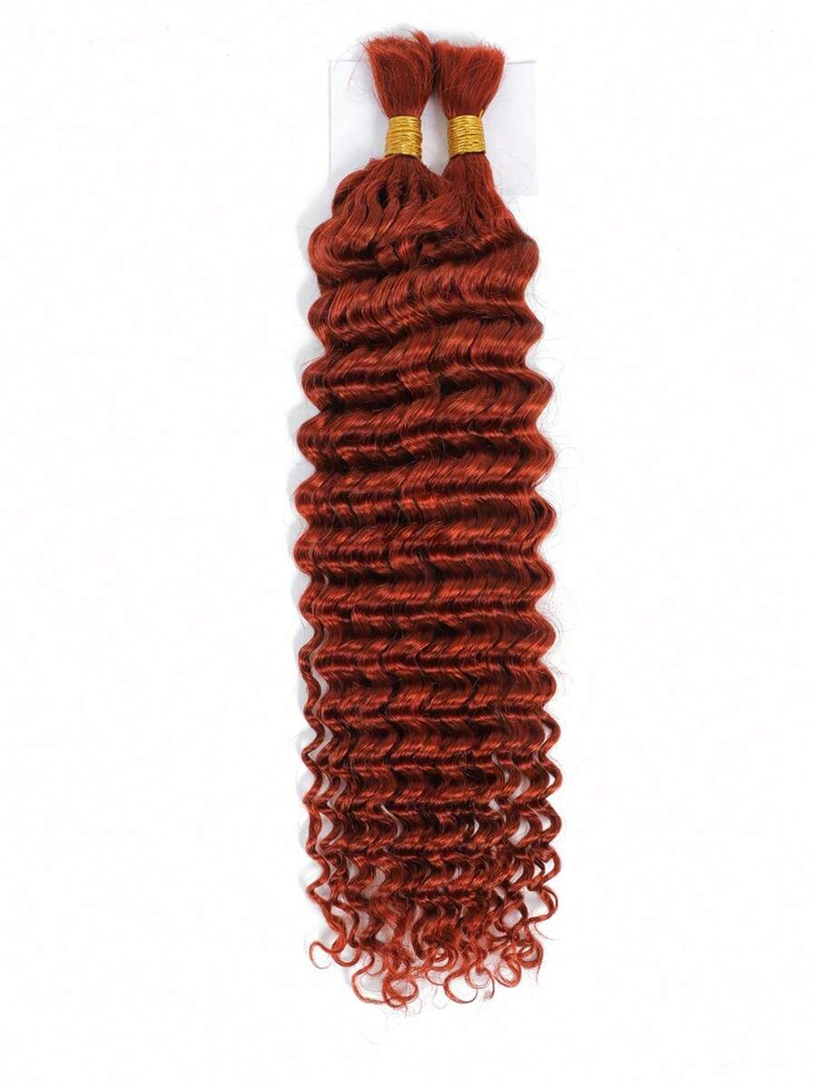 2pcs Braiding Hair Bulk No Weft Deep Wave Crochet Human Hair Solid Color 350A# Virgin Human Hair Extension Knotless Braids Hair Extensions - S350A - View 1