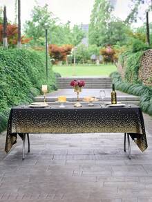 1/2/4片装一次性塑料桌布，派对桌布，可水洗桌布，防水防油桌布，加厚，可重复使用，适用于生日派对、返校派对、婚礼、情人节、斋月等场合。 - 彩色 - 查看 7