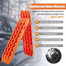 COSTWAY Off-Road Traction Boards, 2 PCS 4WD Recovery Traction Tracks Mats For Snow, Mud And Sand Vehicle Extraction And Recovery, Traction Tire Ladder And Mat, Orange - A - View 4