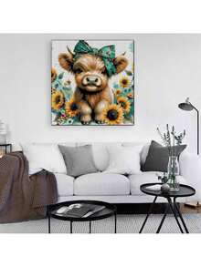 EstiloKit De Punto De Cruz Estampado Para Adultos Principiantes, Kit De Punto De Cruz, FáCil De Hacer Contado, Dimensiones Impresas, Manualidades, Kits De Bordado Para DecoracióN De Pared Del Hogar (11VersióN Mejorada - vaca lechera - Ver 6