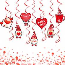 1 Set Valentine's Day Love Spiral Hanging Decor, Heart Spiral Ornament, Romantic Atmosphere Decoration, Valentine's Day Wedding Hanging Garland, Valentine's Day Decor - Multicolor - View 6