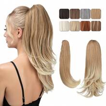 2-In-1 Rotating 180 Degree Claw Clip Ponytail Holder, Made Of Synthetic Fiber, Easy To Wear, Special Craftsmanship For More Realistic Appearance - Multicolor - View 2