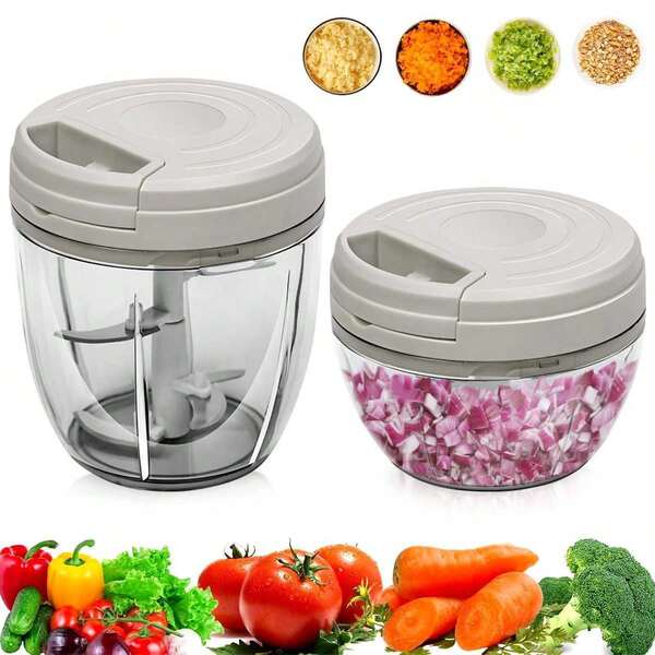 Manual Food Chopper Vegetable Cutter Onions Cutter Garlic Dicer Grinder Veggie Chopper With Container