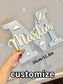 Customized Wooden Letter Board, Personalized Letter Board, Large Letter Combination, Customized Wooden Name Plate - Personalized Name Plate For Children's Room