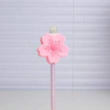 3D Cute Cartoon Design Charging Cable Protector Case For 20W USB-C Power Adapter Charger, Compatible With IPhone 16/15/14/13/12/11 Pro Max - Multicolor-flower - View 4