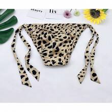 Women Silk Panties Lightweight Briefs Smooth Breathable Satin Bikini,Sexyys Tie-Side Underwear Daily Fit Comfort,Leopard#2 - 豹子#2 - 查看 5