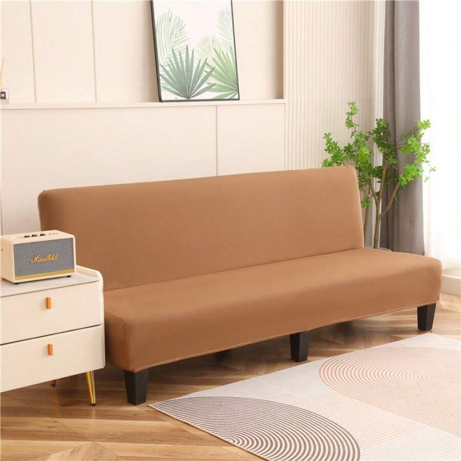 Armless Sofa Bed Cover, Elastic All Inclusive Polyester Fiber Sofa Cover, Knitted Milk Silk, Suitable For All Seasons
