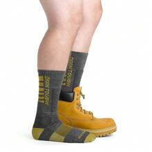 Darn Tough Vermont Backbone Boot Socks For Men, Midweight Work Boot Socks With Cushion & Padded Shin, Style 2207,Large,Grey - Grey - View 6