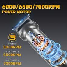 Hatteker 1件套多功能理发器套装，理发器，鼻毛修剪器，便携式，私人，油头雕刻电动理发器 - 灰色 - 查看 8