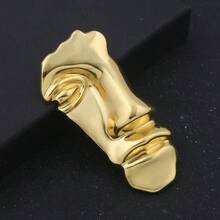 1pc European-American Style Half Face Portrait Brooch, Gold Fashion Suit Accessory For Women Dress Accessories Pin For Clothes Bag Charm School Office Accessories Shirts Jacket Jewelry Christmas Halloween Clothes Pin Funny Cute Teacher Gifts Costume Accessories Bag Charms - 金子 - 查看 9