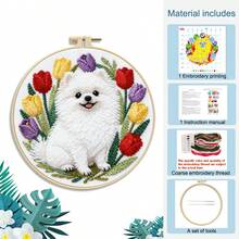 DIY Cross Stitch Kit - Pet Themed | Husky/Corgi/Teddy/Labrador/Shepherd/Pomeranian & More Patterns | Beginner Friendly Embroidery Craft Kit With Fabric, Floss, Needles | Creative Home Decor & Gift - Multicolor - View 20