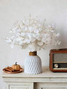 1/2/3/4/5 buc Buchet de eucalipt de 50 cm/19,7 in, 1 buc Tulpină de flori artificiale cu frunze de dolar argintiu, Plante artificiale, Potrivite pentru coroane, petreceri, decorațiuni interioare - alb - Vizualizare 11