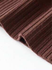休闲百搭精美丝绒领针织开衫，秋冬款 - 棕色 - 查看 6