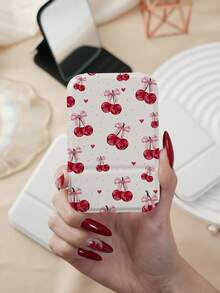 1个Y2K系列便携式化妆镜，可折叠轻薄手持镜，耐用PU皮革材质，适用于多种场景，可折叠便携化妆镜 - 彩色 - 查看 6