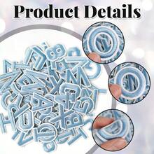52Pcs Iron On Letters Patches Alphabet A-Z Embroidered Applique For Hats Shirts Jeans Bags Light Blue - 52Pcs Light Blue - View 4