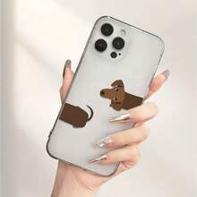Funda de teléfono transparente con impresión de arte única: Funda de teléfono transparente con patrón creativo de perro salchicha - Diseño de nicho, alta transparencia y no amarillea, sensación de teléfono desnudo, adecuada para iPhone 17 Pro/Pro Max 11 12 13 14 15 16 Pro Max, funda de teléfono de moda para múltiples escenarios, muestra tu estilo - 1 pieza - Ver 4