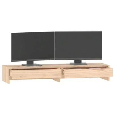 vidaXL Monitorständer 100x27x15 cm Massives Kiefernholz