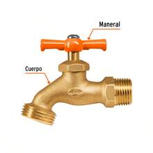 KIT 2 PZ-Llave p/manguera, de latón, 140g, 1/2', granel, TRUPER - Bronce - Ver 3