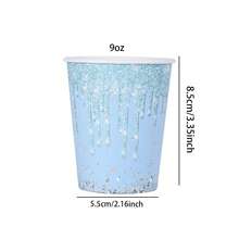 10个/20个/40个装，优雅蓝钻生日派对装饰 - 浅蓝色闪亮生日派对咖啡杯，女士生日派对、周年纪念、婚礼装饰 - 一次性纸杯，庆典杯套装，璀璨钻石设计，装饰杯 - 淺藍色 - 查看 7
