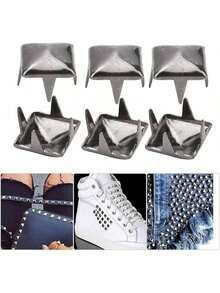 Estilo400 Piezas Remaches de Cuero, 4MM-7MM espárragos de Espiga Cuadrada para Bolsas Ropa Zapatos, Accesorios de Bricolaje para artesanías de Cuero for Manualidades, decoración, CalzaVersión mejorada - Bronce de 6 mm - Ver 8