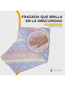 EstiloFrazada Infantil Individual que Brilla en la Oscuridad de Textura Suave y Ligera - Manta Cobija Infantil Luminosa para Niños Caliente Ideal para FrioVersión mejorada - Multicolor - Ver 6
