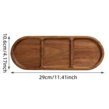 1/2 Piezas Bandeja de madera de acacia multifuncional: para alimentos, bebidas, baño y decoración del hogar - Eleva tu vida diaria con elegancia natural - Color de la madera - Ver 9