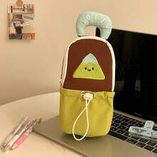 1个 - 可爱卡通原创抽绳铅笔盒，1个 - 可爱卡通原创手提铅笔盒，多功能大容量铅笔盒，便携式手提铅笔盒，文具，包